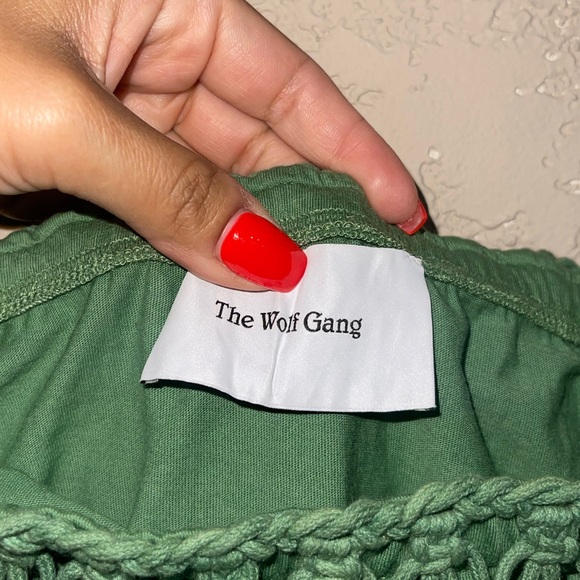 The Wolf Gang | Reis Macrame Top + Reis Macrame Skirt in Emerald Size: Large - Picture 10 of 11